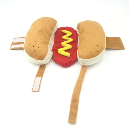 Hot Dog Style Pet Dog Cat Halloween Party Costume Clothes, Size:S-garmade.com
