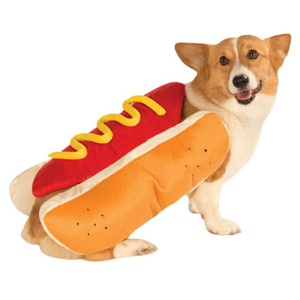 Hot Dog Style Pet Dog Cat Halloween Party Costume Clothes, Size:L-garmade.com