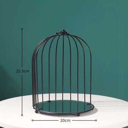 Cosmetic Storage Rack Bird Cage Desktop Shelf Dresser Skin Care Finishing Rack, Size:Small, Color:Black-garmade.com