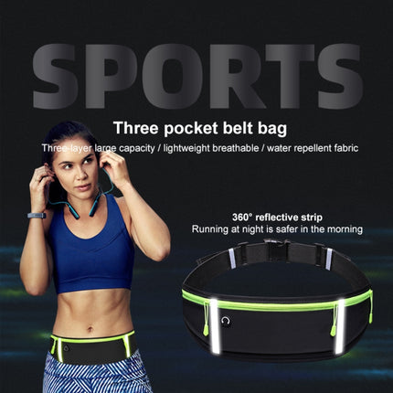 Outdoor Waterproof Belt Bag Sports Riding Mobile Phone Waist Bag, Size:7 inch(Black)-garmade.com