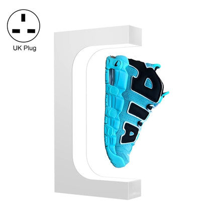 LM-001 LED Lighting Magnetic Levitation Shoes Display Stand, Style:28mm White+White Light(UK Plug)-garmade.com