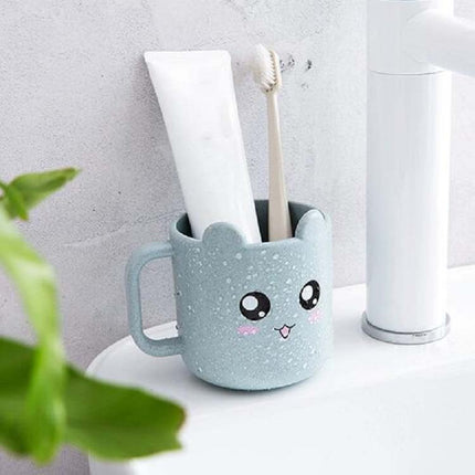 10 PCS Creative Children Toothbrush Cup Cartoon Expression Mouthwash Cup, Capacity:101-200ml(Blue)-garmade.com
