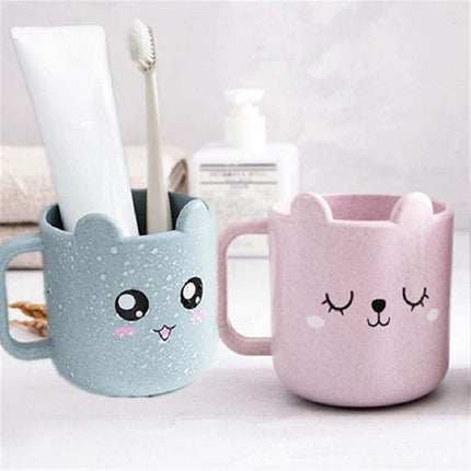 10 PCS Creative Children Toothbrush Cup Cartoon Expression Mouthwash Cup, Capacity:101-200ml(Blue)-garmade.com