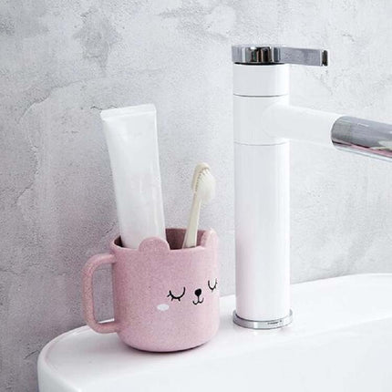10 PCS Creative Children Toothbrush Cup Cartoon Expression Mouthwash Cup, Capacity:101-200ml(Pink)-garmade.com
