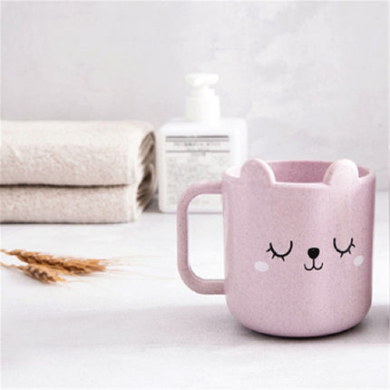 10 PCS Creative Children Toothbrush Cup Cartoon Expression Mouthwash Cup, Capacity:101-200ml(Pink)-garmade.com