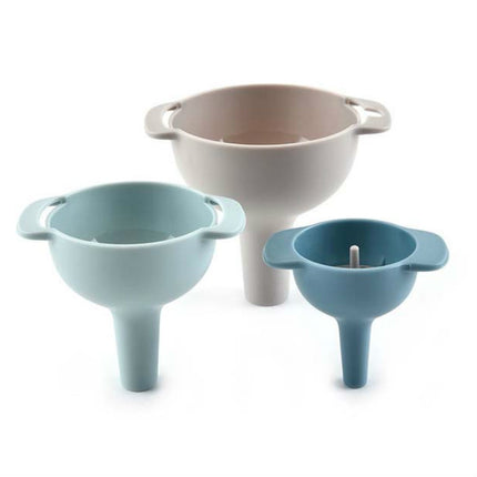 3 Sets Plastic Jam Funnel Household Multi-function Oil Leak Separating Funnel-garmade.com