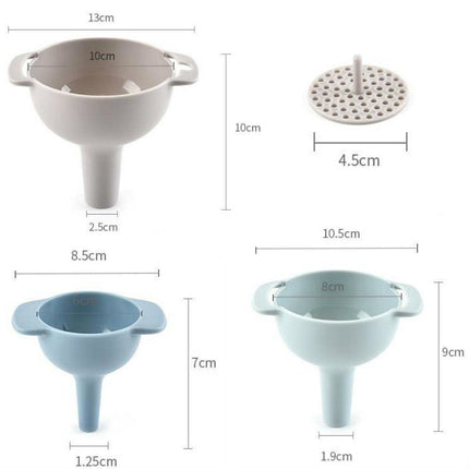 3 Sets Plastic Jam Funnel Household Multi-function Oil Leak Separating Funnel-garmade.com