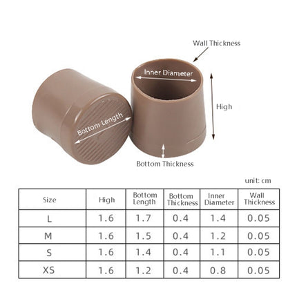 4 Pairs Noise Cancelling Heel Covers Anti-Slip High Heels Protective Caps, Size:XS(Brown)-garmade.com