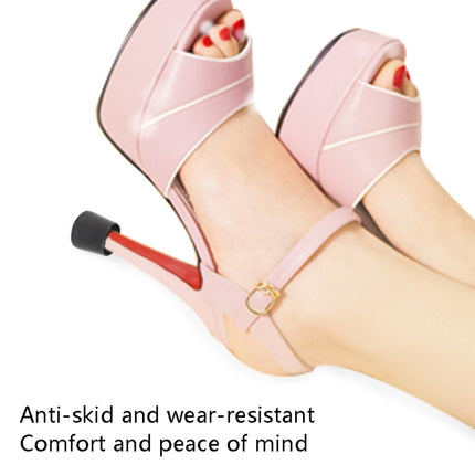 4 Pairs Noise Cancelling Heel Covers Anti-Slip High Heels Protective Caps, Size:S(Red)-garmade.com