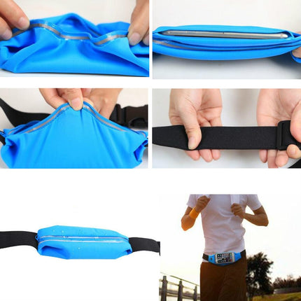 5 PCS Outdoor Sports Running Waist Bag Touch-screen Waterproof Bag(Blue)-garmade.com