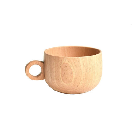 Beech Coffee Cup Wooden Water Cup Tea Cup with Handle, Style:Cup-garmade.com