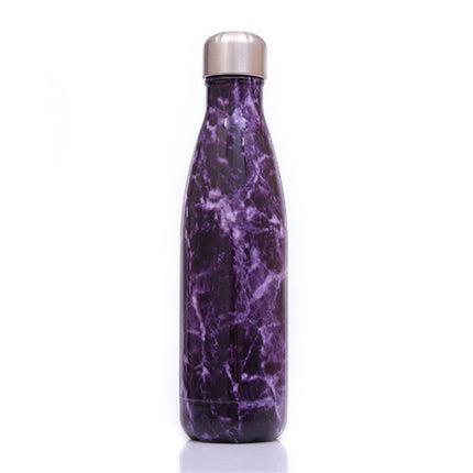 Thermal Cup Vacuum Flask Heat Water Bottle Portable Stainless Steel Sports Kettle(Emerald Purple)-garmade.com
