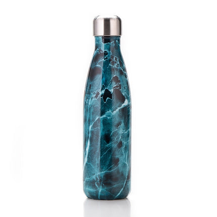 Thermal Cup Vacuum Flask Heat Water Bottle Portable Stainless Steel Sports Kettle(Coral Blue)-garmade.com