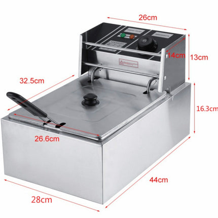 Desktop Thickening Electric Fryer Fried Chicken Legs Fries Stainless Steel Electric Fryer With Basket(Single Cylinder Single Screen )-garmade.com