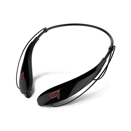 Large Capacity Battery Handsfree Sport Wireless Bluetooth Stereo Earphones with Mic(Black red)-garmade.com