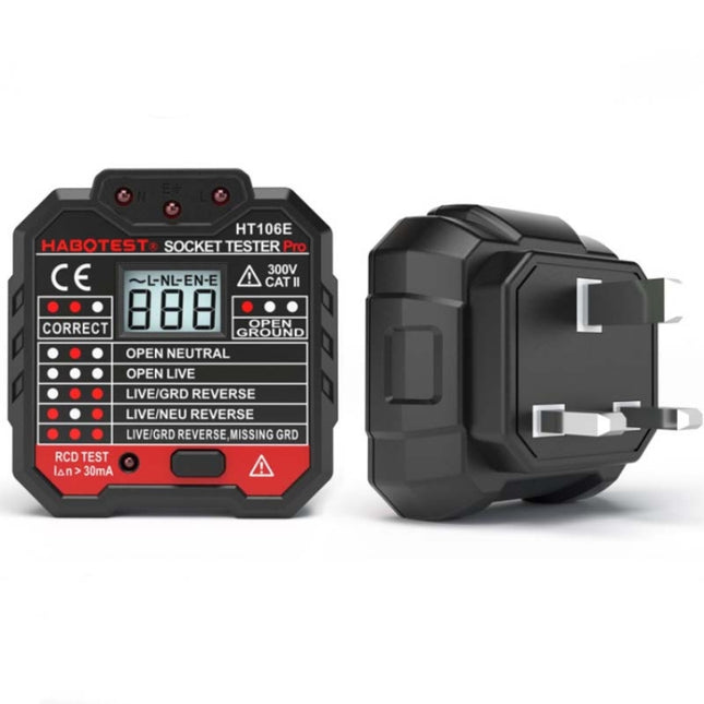 HT106 Socket Testers Voltage Test Detector Ground Line Neutral Line Live Line Leakage Electroscope(UK Plug)-garmade.com