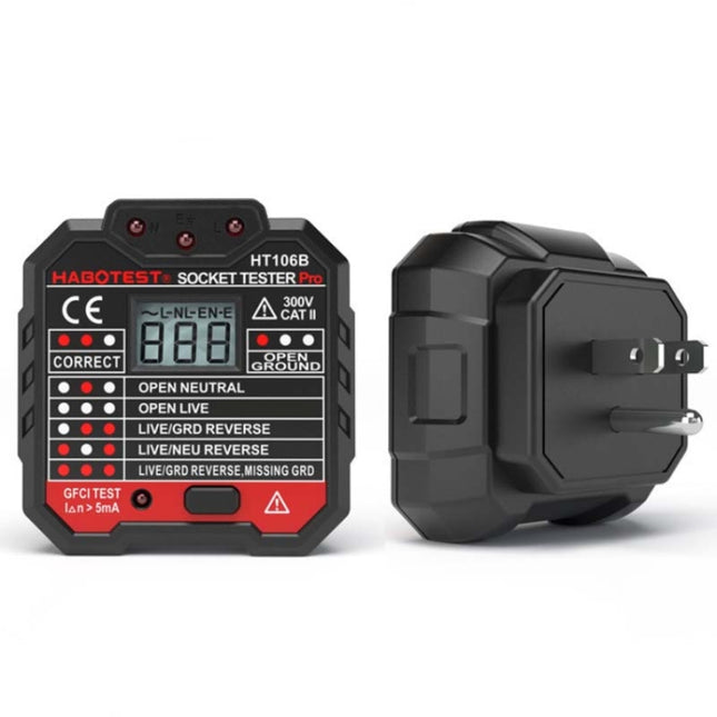 HT106 Socket Testers Voltage Test Detector Ground Line Neutral Line Live Line Leakage Electroscope(US Plug)-garmade.com