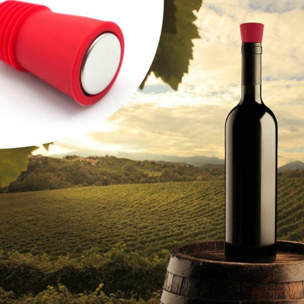 Food Grade Silicone Wine Stopper Creative Preservation Bottle Stopper(Red)-garmade.com