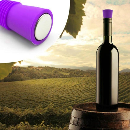 Food Grade Silicone Wine Stopper Creative Preservation Bottle Stopper(Purple)-garmade.com