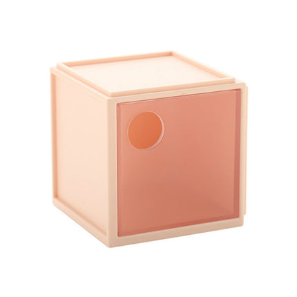 Square Plastic Desktop Storage Box(Pink)-garmade.com