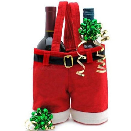 Santa Claus Suspenders Pants Candy Bottle Gift Bag Decoration-garmade.com