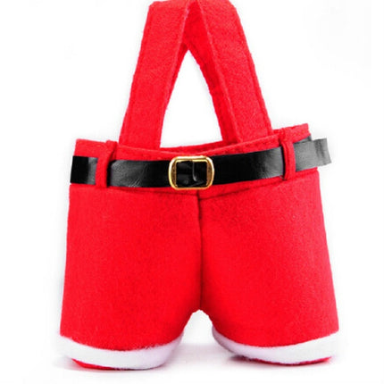 Santa Claus Suspenders Pants Candy Bottle Gift Bag Decoration-garmade.com