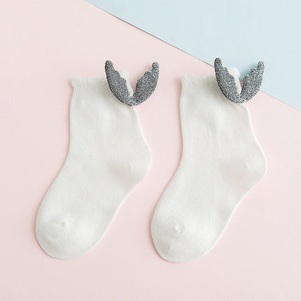 Girls Fashion Personality Wings Socks Baby Cotton Socks, Color:White(S)-garmade.com