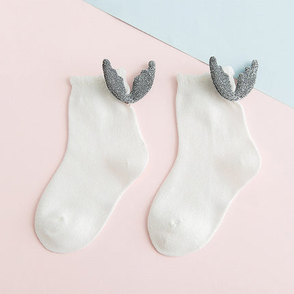 Girls Fashion Personality Wings Socks Baby Cotton Socks, Color:White(M)-garmade.com
