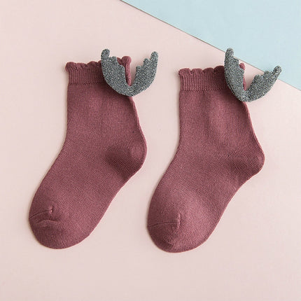 Girls Fashion Personality Wings Socks Baby Cotton Socks, Color:Fuchsia(S)-garmade.com