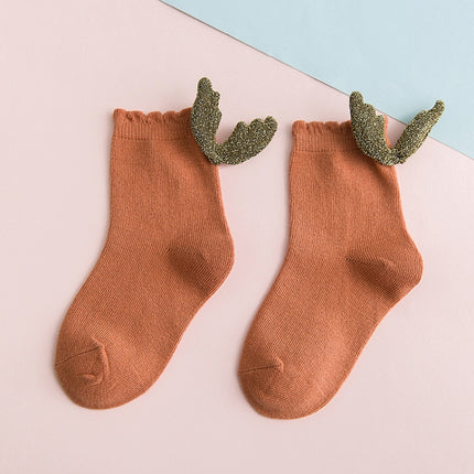 Girls Fashion Personality Wings Socks Baby Cotton Socks, Color:Ginger Red(L)-garmade.com