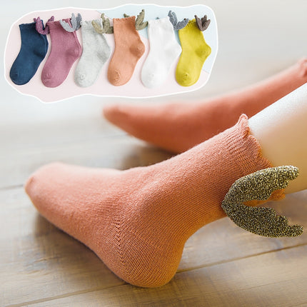 Girls Fashion Personality Wings Socks Baby Cotton Socks, Color:Ginger(L)-garmade.com