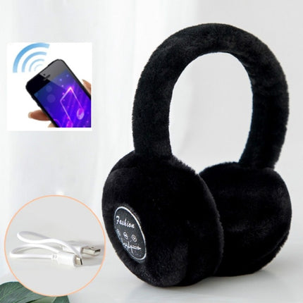 Bluetooth Earmuffs Winter Plush Windproof Men And Women Ear Cover(Black)-garmade.com