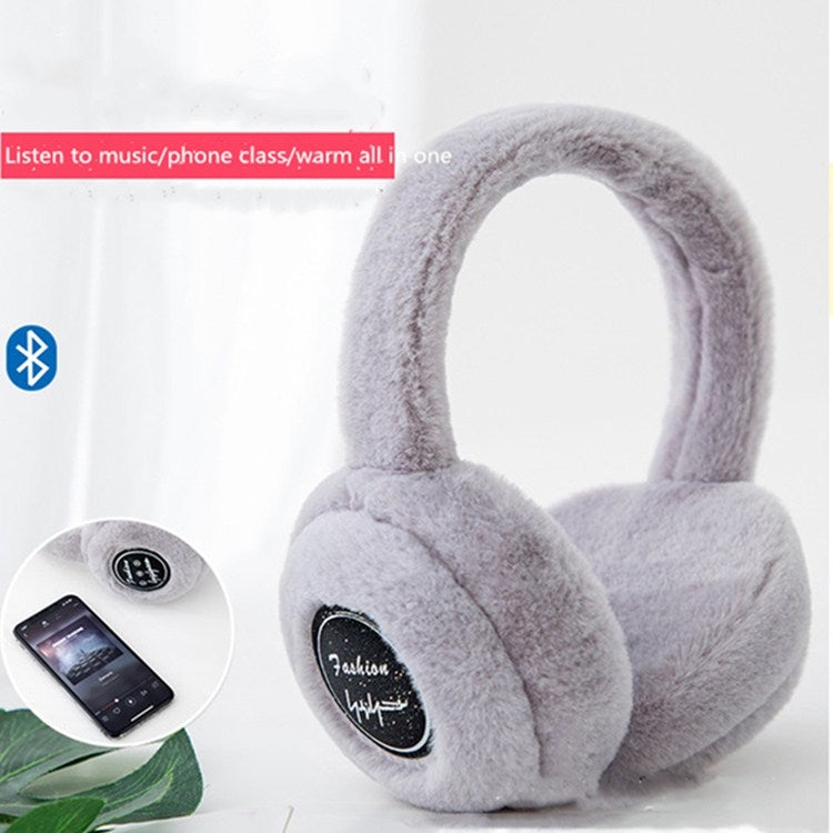 Bluetooth Earmuffs Winter Plush Windproof Men And Women Ear Cover(Pink)-garmade.com