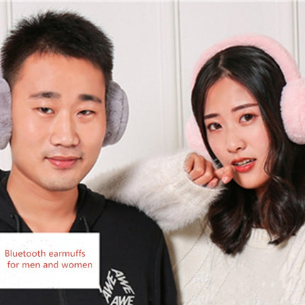 Bluetooth Earmuffs Winter Plush Windproof Men And Women Ear Cover(Pink)-garmade.com