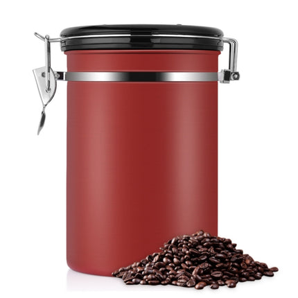 Coffee Container Stainless Steel Tea Storage Chests Black Kitchen Sotrage Canister Coffee Tea Caddies Teaware(Red)-garmade.com