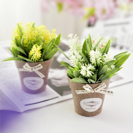 2 PCS Fake Flowers Grass With Plastic Artificial Potted Flowers For Rustic Garden Farmhouse Decoration(Purple)-garmade.com