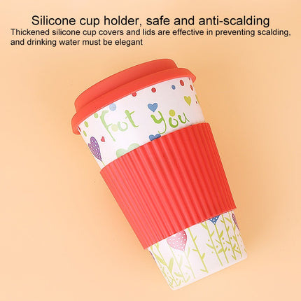 400ML Reusable Bamboo Fibre Coffee Cups Silicone Eco Friendly Travel Coffee Mugs(Pink)-garmade.com