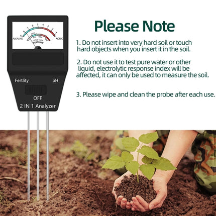 2 in 1 Soil PH Meter Fertility Tester Instrument Gardening Tools with 3 Probes-garmade.com