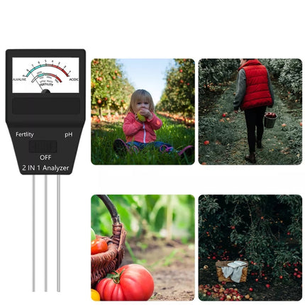 2 in 1 Soil PH Meter Fertility Tester Instrument Gardening Tools with 3 Probes-garmade.com