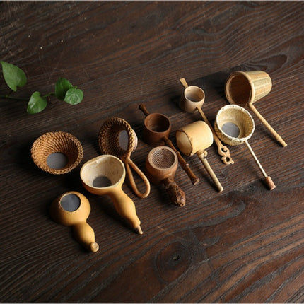 Bamboo Woven Creative Filter Reusable Filter Tea Colander Gadget, Style:Poplar Tea Leak-garmade.com