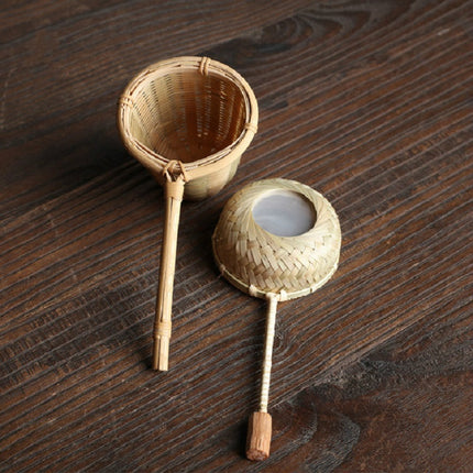 Bamboo Woven Creative Filter Reusable Filter Tea Colander Gadget, Style:Rattan Tea Drain without Handle-garmade.com