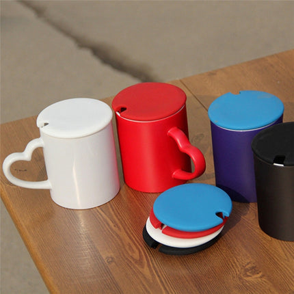 5 PCS Creative Cup Lids Food-grade Silicone Cup Cover Heat-resistant Safe Healthy Silicone Lid with Gap(Red)-garmade.com