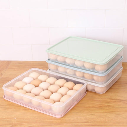 24 Grid Eggs Groove Plastic Shatterproof Refrigerator Storage Cabinets(Blue)-garmade.com