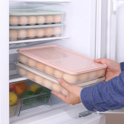 24 Grid Eggs Groove Plastic Shatterproof Refrigerator Storage Cabinets(Green)-garmade.com