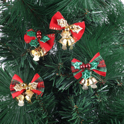 2 PCS Mini Cute Bow Christmas Tree Decoration Pendant(Flocking)-garmade.com