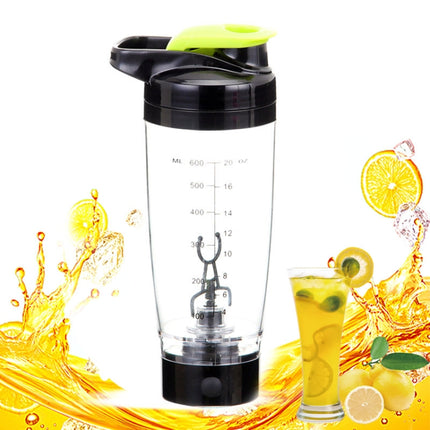 600ML Mixer Water Bottle Portable Electric Protein Automatic Creative Coffee Milk Cup(green)-garmade.com