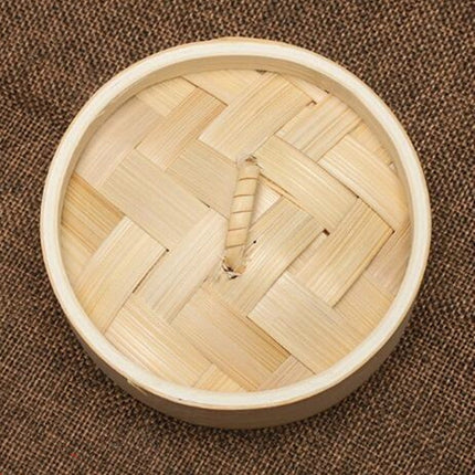 Xiaolongbao Bamboo Steamer Household Steamed Dumpling Cage Drawer Multi Layer Deepened Bamboo Steaming Rack, Size:10cm Cover-garmade.com
