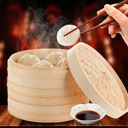 Xiaolongbao Bamboo Steamer Household Steamed Dumpling Cage Drawer Multi Layer Deepened Bamboo Steaming Rack, Size:10cm Cage-garmade.com