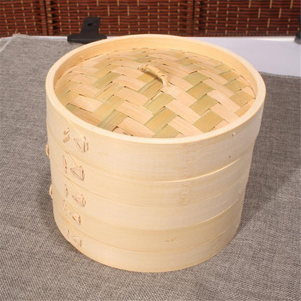 Xiaolongbao Bamboo Steamer Household Steamed Dumpling Cage Drawer Multi Layer Deepened Bamboo Steaming Rack, Size:13cm Cage-garmade.com