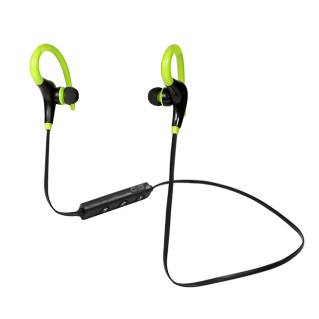 AiWei BT-01 Wireless Bluetooth Earphone with Microphone Hook Sports Earphone(Green)-garmade.com